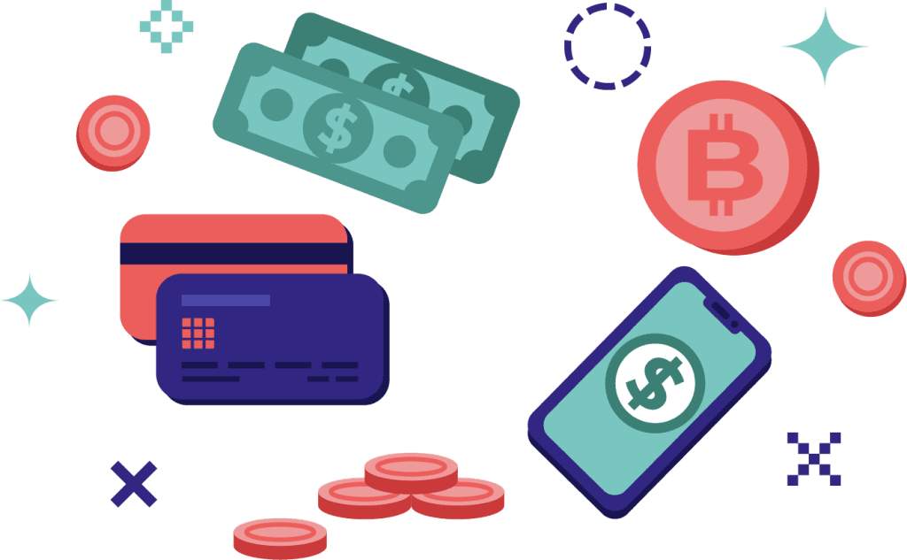 An illustrative image depicting multiple payment methods, including credit cards, e-wallets, bank transfers, and digital options, are displayed, symbolizing the diverse payment options PSPs enable merchants to accept.